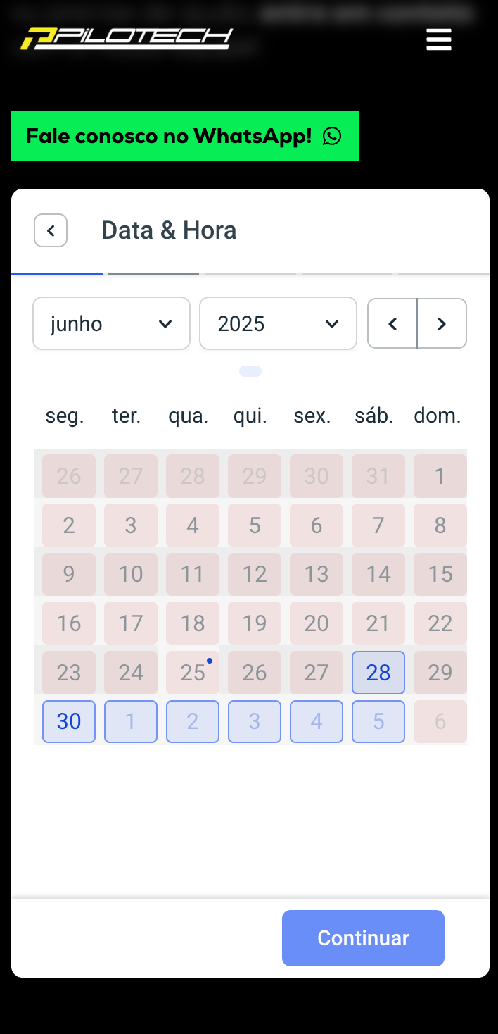 landing page com sistema de agendamento - Pilotech