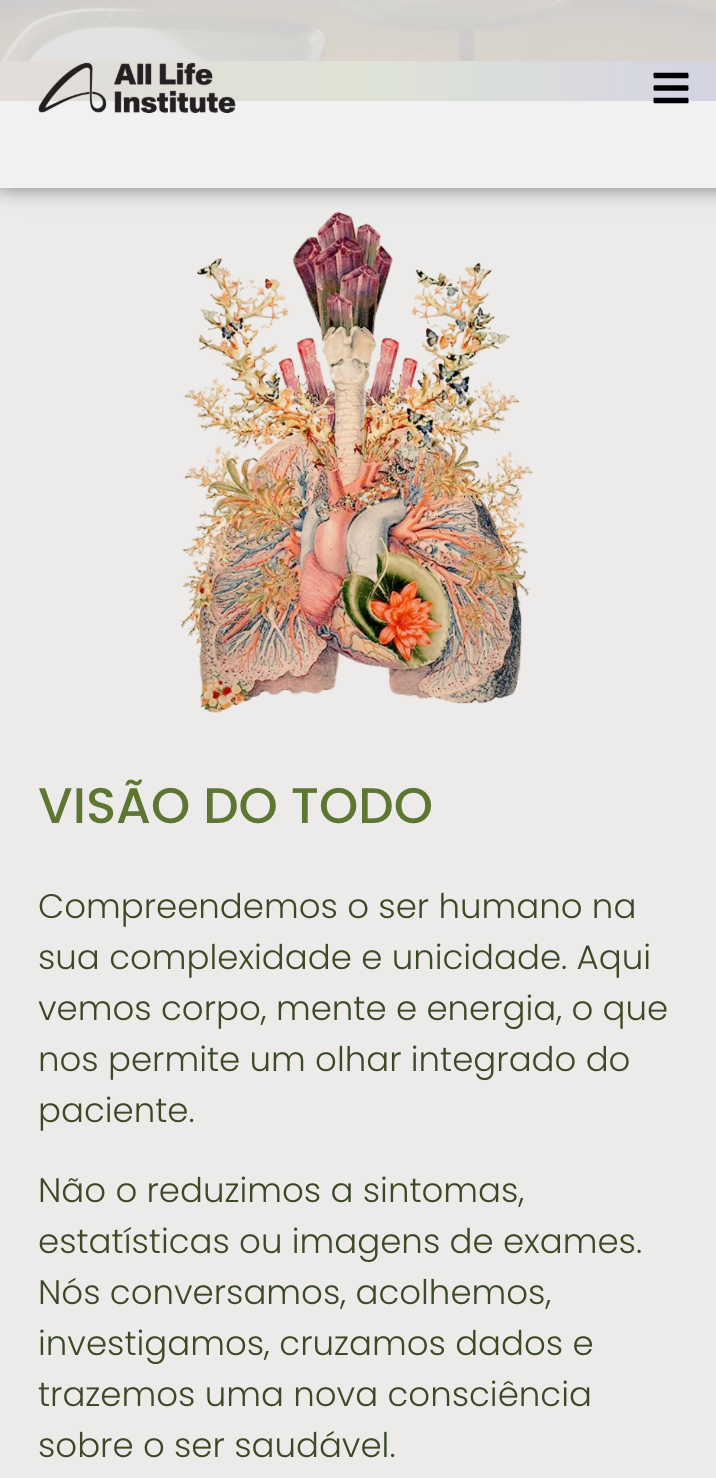 Site institucional para instituto de saúde – All Life.