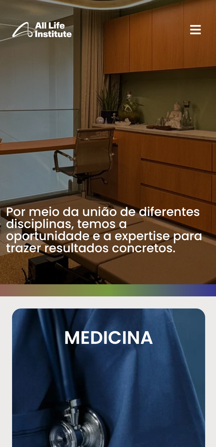 Site institucional para instituto de saúde – All Life.
